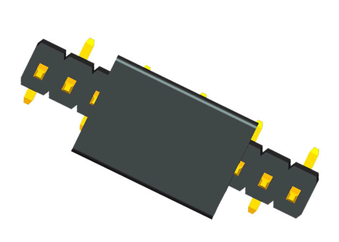 SMT Pin Header 10 Pin Baris Tunggal CAP Konektor Header Sudut Kanan Emas Flash