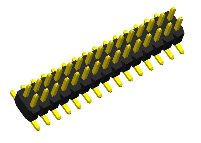 Konektor Header Dua Baris Pin Plastik Tunggal Jenis SMT Konektor Pin PCB 1.0mm
