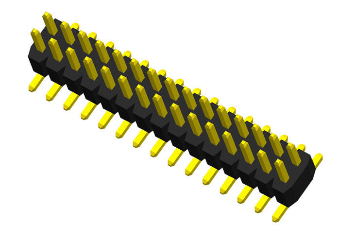 Konektor Header Dua Baris Pin Plastik Tunggal Jenis SMT Konektor Pin PCB 1.0mm