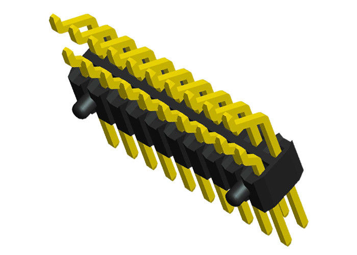 Double Row Pin Header Horisontal Jenis SMT 2x20 Pin Header Hitam 1.27mm