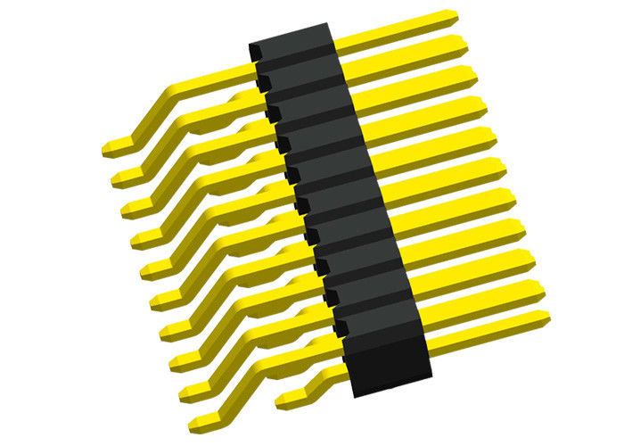 Double Row Pin Header Horisontal Jenis SMT 2x20 Pin Header Hitam 1.27mm