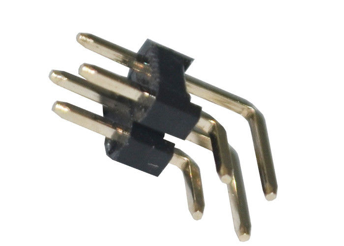 Konektor Header Pin Baris Ganda Sudut Kanan 2.54mm X 2.5mm Tahan Isolasi