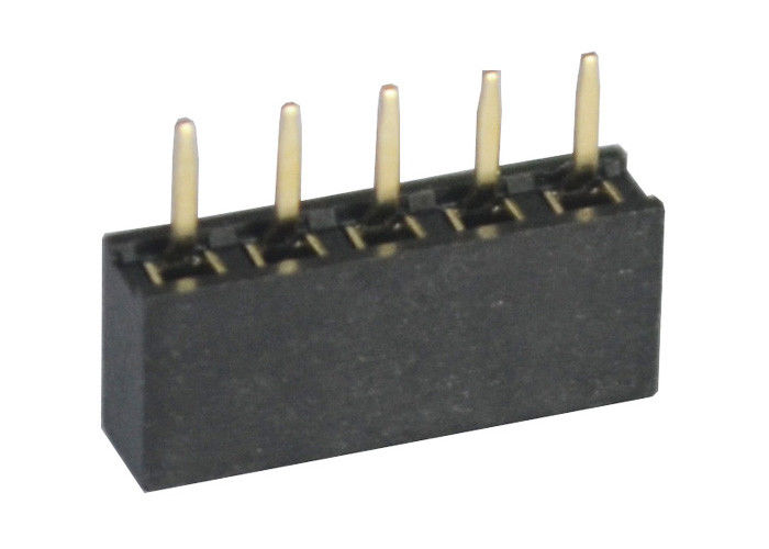 Tipe Black Header Lurus Perempuan Konektor Baris Tunggal 2mm Pitch 5 Pin