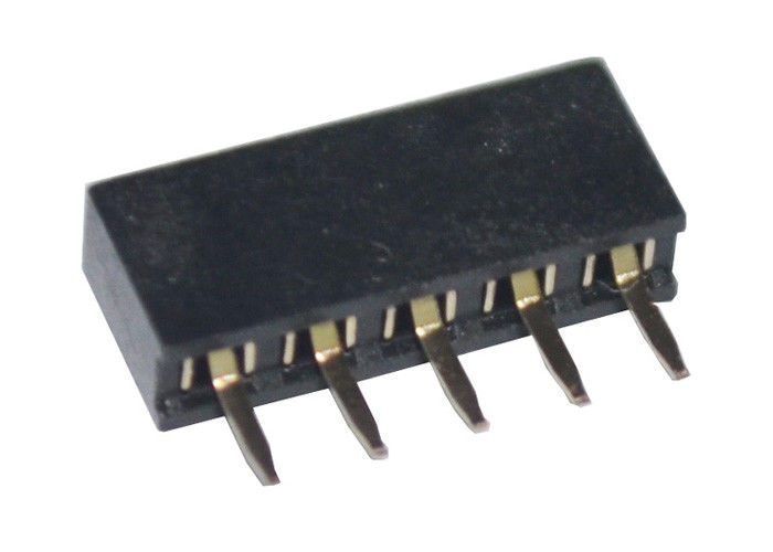 Tipe Black Header Lurus Perempuan Konektor Baris Tunggal 2mm Pitch 5 Pin
