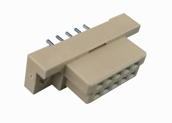 180 Derajat DIN 41612 Konektor Dua Baris Header 2x5 Pin Bahan Kontak Kuningan