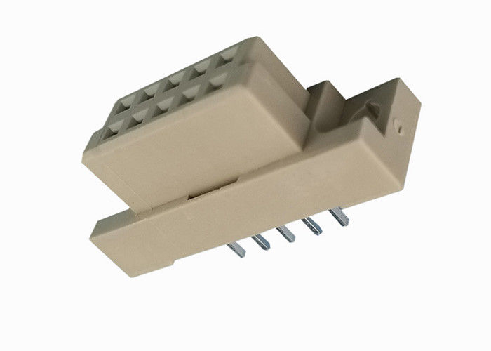 180 Derajat DIN 41612 Konektor Dua Baris Header 2x5 Pin Bahan Kontak Kuningan