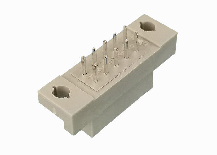 180 Derajat DIN 41612 Konektor Dua Baris Header 2x5 Pin Bahan Kontak Kuningan