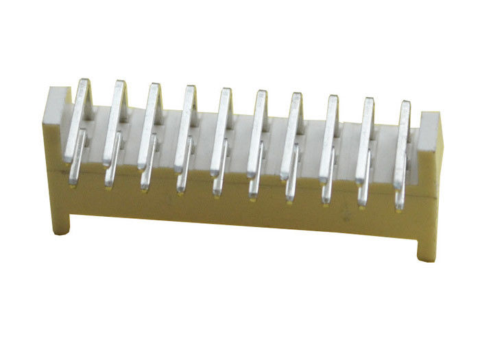 Beige 20 Pin Wire To Board Header 2.0mm Pitch Sudut Kanan DIP Jenis Kuningan