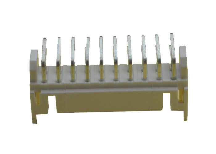 Beige 20 Pin Wire To Board Header 2.0mm Pitch Sudut Kanan DIP Jenis Kuningan