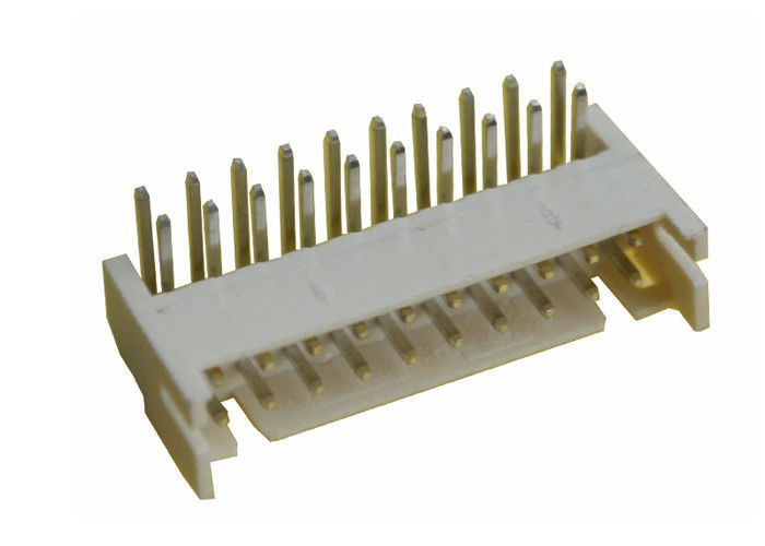 Beige 20 Pin Wire To Board Header 2.0mm Pitch Sudut Kanan DIP Jenis Kuningan