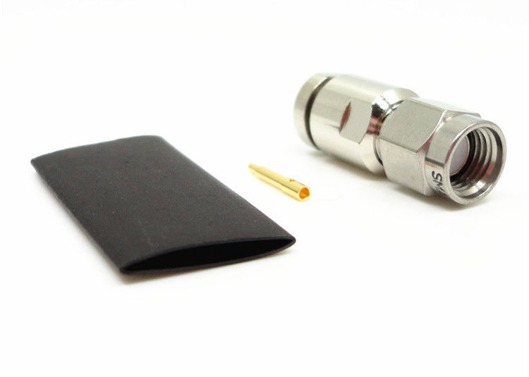 Konektor Plug SMA Nikel Berlapis, Konektor RF Coaxial 335VRMS Nilai Tegangan