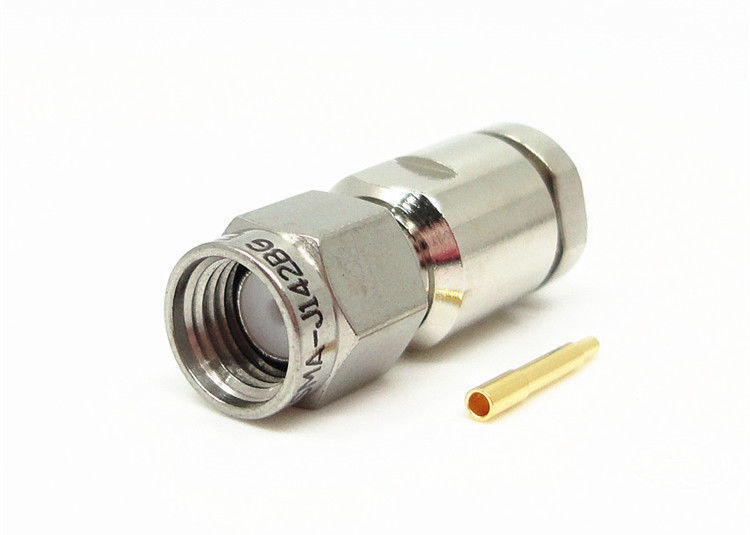 Konektor Plug SMA Nikel Berlapis, Konektor RF Coaxial 335VRMS Nilai Tegangan