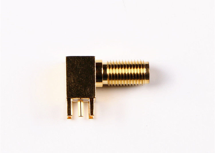 Sudut Kanan Konektor SMA Konektor Pria Solder RF Konektor Coaxial Ringan