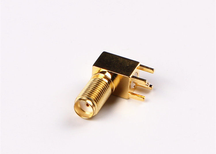 Sudut Kanan Konektor SMA Konektor Pria Solder RF Konektor Coaxial Ringan