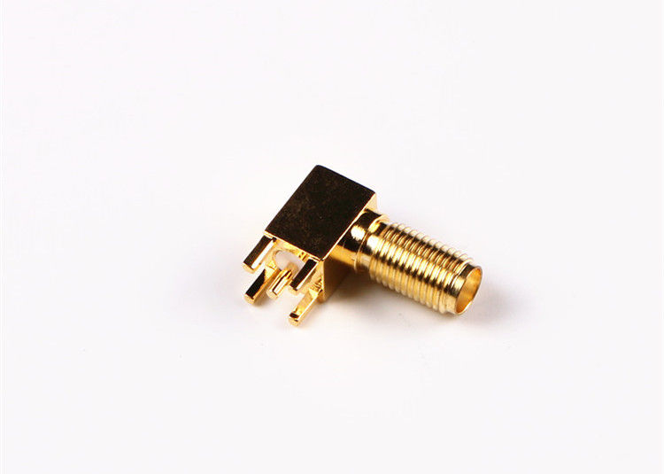 Sudut Kanan Konektor SMA Konektor Pria Solder RF Konektor Coaxial Ringan