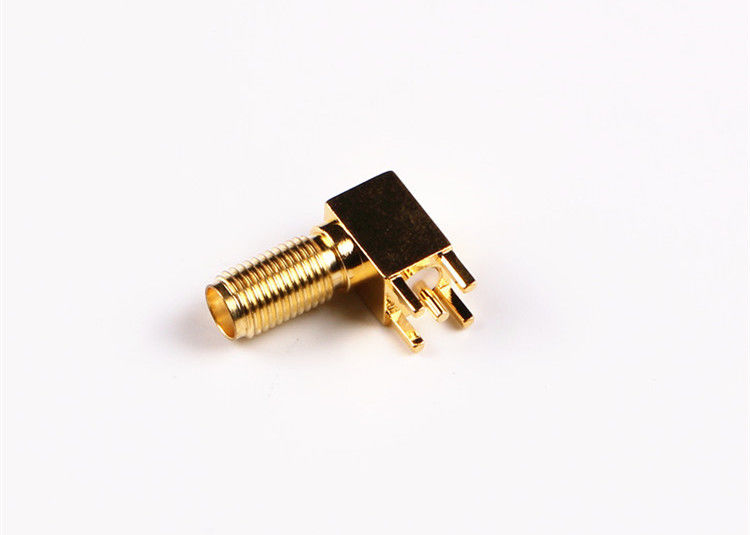 Sudut Kanan Konektor SMA Konektor Pria Solder RF Konektor Coaxial Ringan