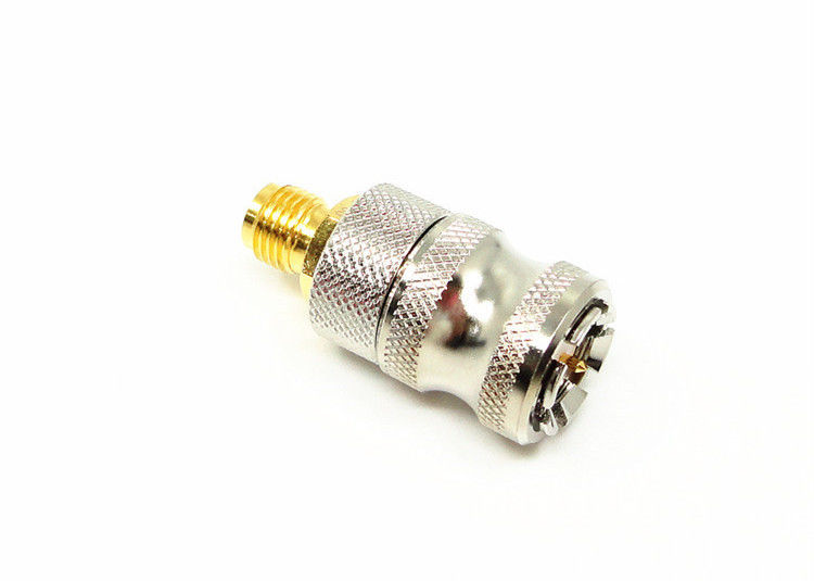 Impedansi 50Ω Konektor RF Antena SOSMA Connector Mount Berlapis Nikel Frekuensi Tinggi