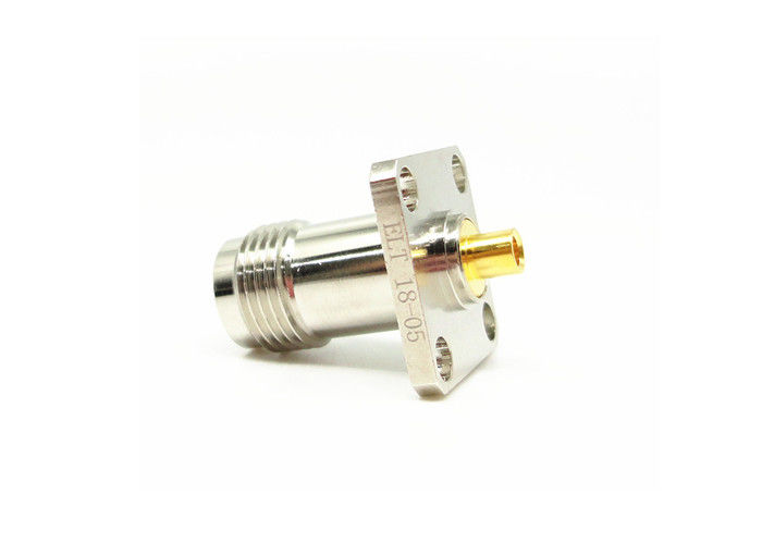 Mount Flange Mount Lubang Empat Konektor RF Perempuan 50Ohm 11GHz Untuk Microwave