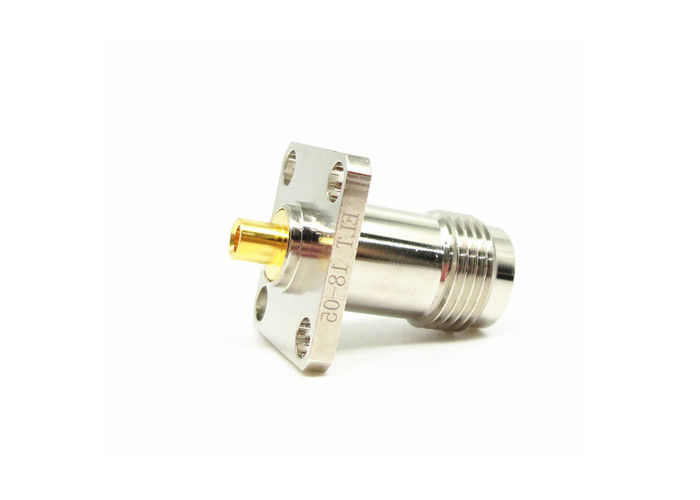 Mount Flange Mount Lubang Empat Konektor RF Perempuan 50Ohm 11GHz Untuk Microwave