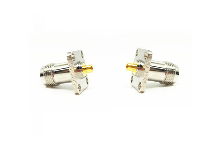 Mount Flange Mount Lubang Empat Konektor RF Perempuan 50Ohm 11GHz Untuk Microwave