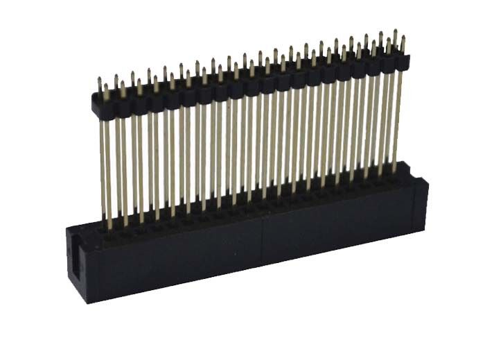 Papan PCB Konektor Pitch 2.0 Mm 40 Pin Jenis DIP Plastik Ganda Lurus