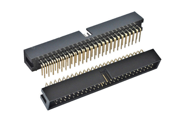 Konektor Pcb Sudut Kanan Kotak 90 Derajat Jenis Pitch 2.54mm Header 50 Pin
