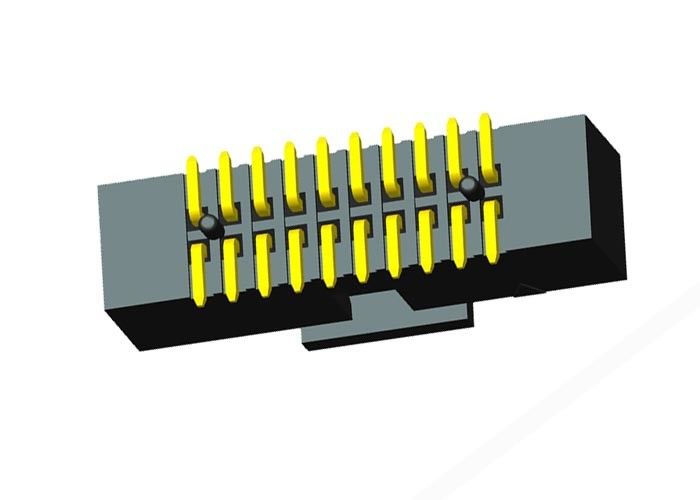 SMT CAP Jenis Box Header Connector 1.27mm Pitch Emas Flash Kontak Plating