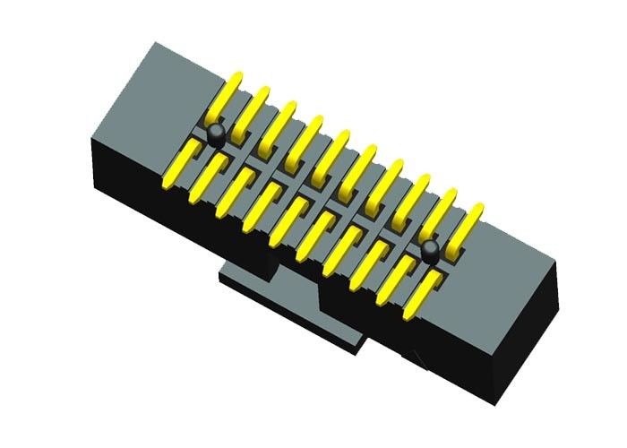 SMT CAP Jenis Box Header Connector 1.27mm Pitch Emas Flash Kontak Plating