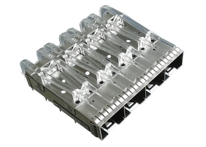 Stailness Steel CLIP SFP Cage Connector 4 Ports Light Pipe EMI Tab Spring