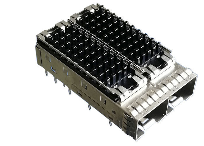 Unit Pendingin 2 Port Logam SFP Cage Connector 3.05 mm Tekan Fit Pin