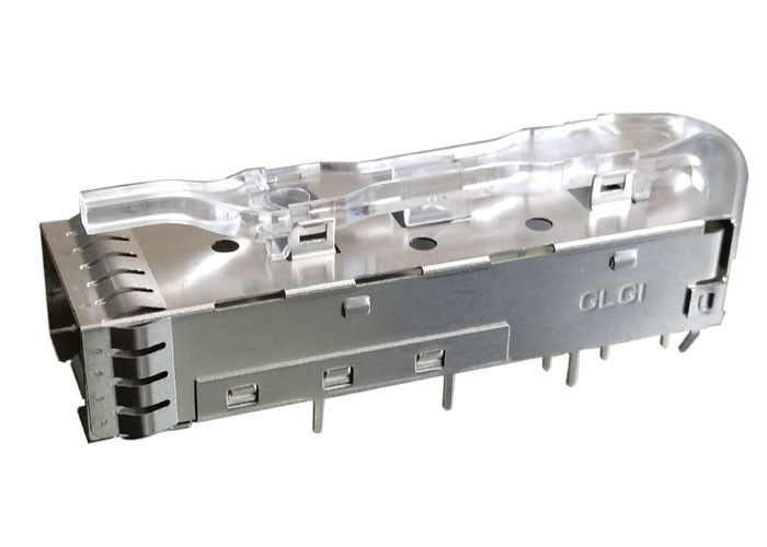 3,0 mm Solder Post PIN 1 x 1 SFP Cage Assembly Dengan Light Pipe EMI Spring Finger