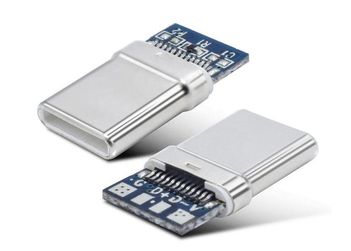 Tipe C Konektor Usb Mikro Shell Stainless Steel Dengan Fungsi Pengisian / Data